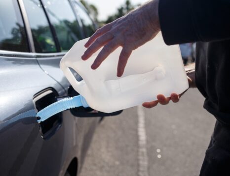 Diesel engine exhaust pipe with DEF logo